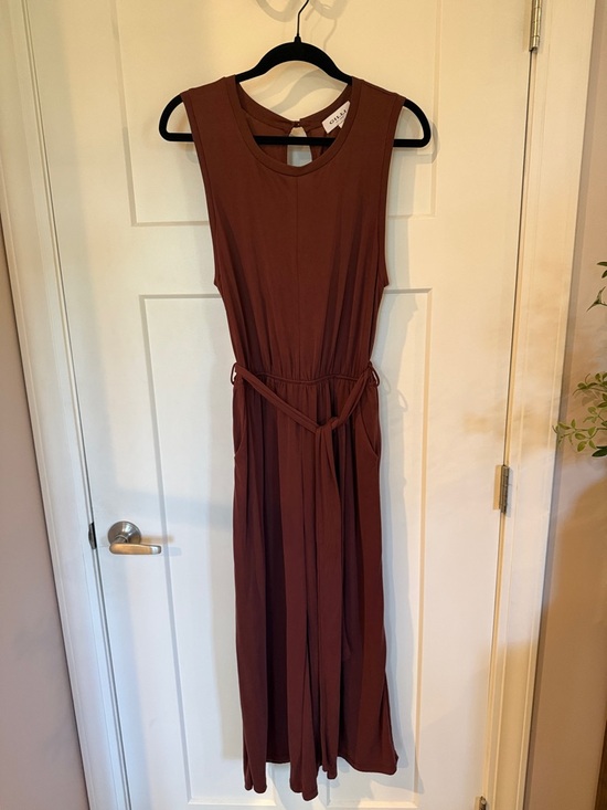 Gilli Pants - GILLI Deep Mauve Sleeveless Wide Leg Jumpsuit | Tie Waist | Casual | Pockets